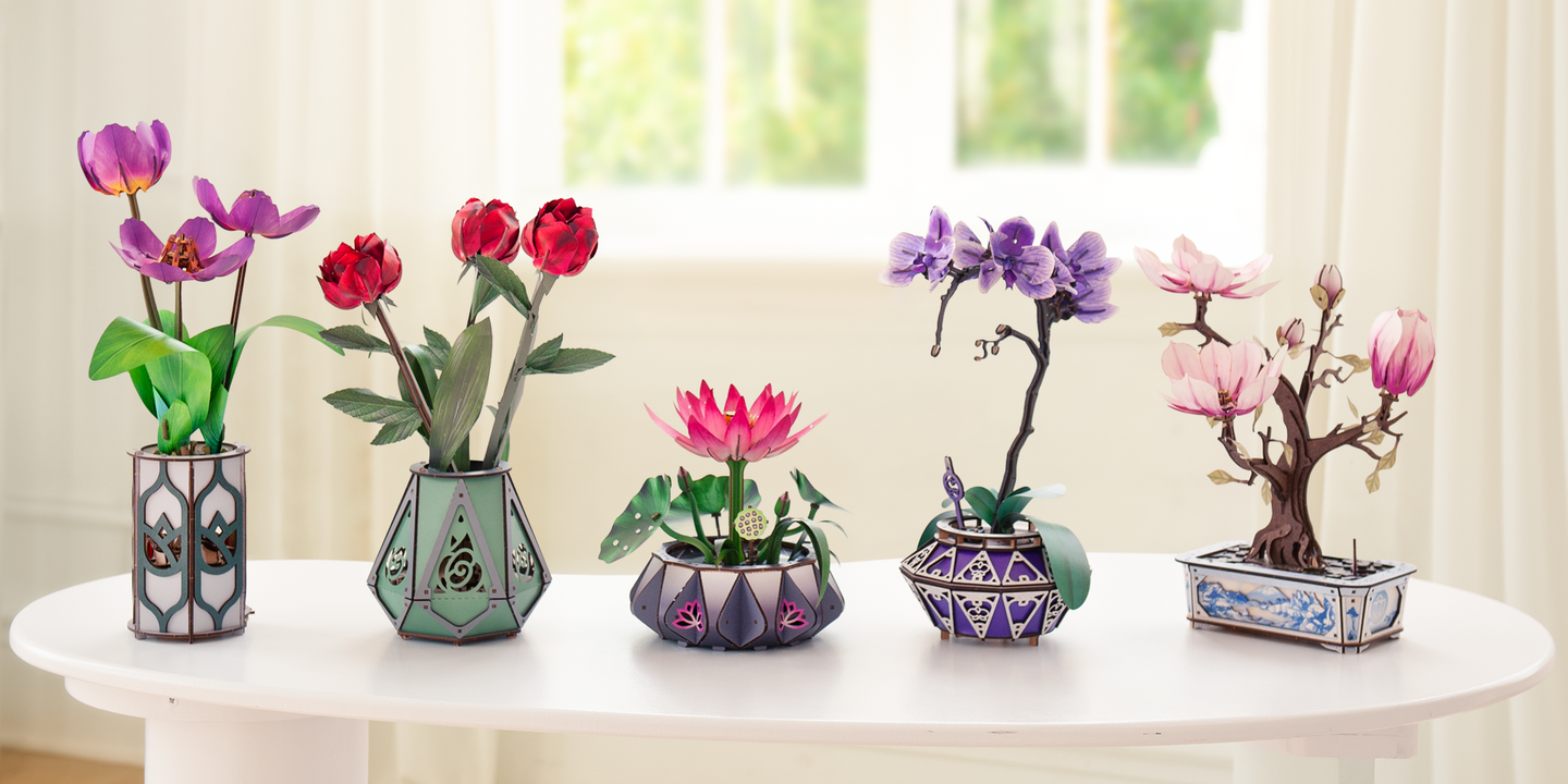Five stages of love, expressed through five flowers.